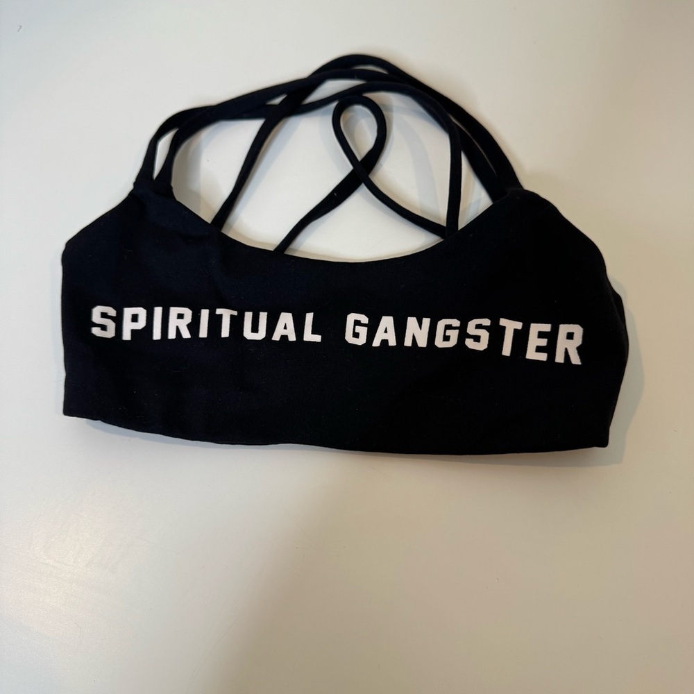 Spiritual Gangster Black Strappy Sports Bra size XS